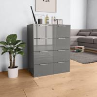Dressoir 60x35x80 cm bewerkt hout hoogglans grijs - thumbnail