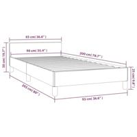 Bedframe met hoofdeinde fluweel donkergrijs 90x200 cm - thumbnail