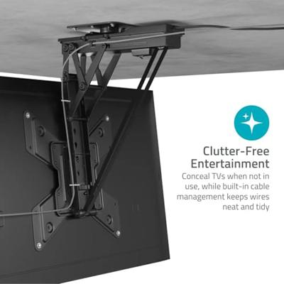 Gemotoriseerde TV-plafondbeugel | 23 - 65 " | Maximaal schermgewicht: 30 kg | Draaibaar | Kantelbaar | Minimale plafondafstand: 140 mm | Afstandbestuurbaar | Staal | Zwart - thumbnail