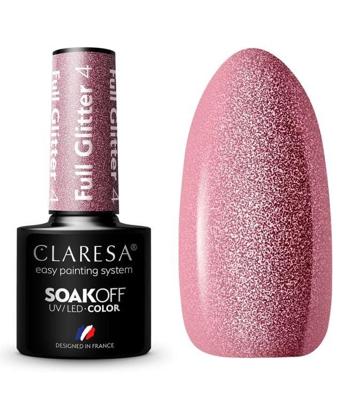 Claresa uv/led gellak 5ml full glitter 4 cool pink