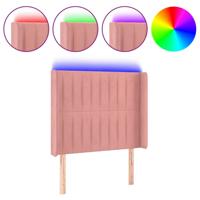 Hoofdbord LED 93x16x118/128 cm fluweel roze - thumbnail