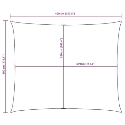 VidaXL Zonnescherm rechthoekig 3x4 m oxford stof beige - thumbnail