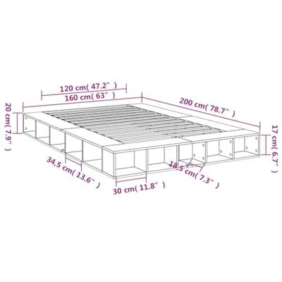 Bedframe bewerkt hout sonoma eikenkleurig 160x200 cm