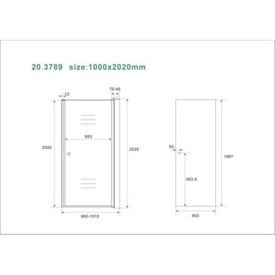 Between nisdeur 1000 x 2000 x 8 mm nano rookglas/chroom Between nisdeur 1000 x 2000 x 8 mm nano rookglas/chroom