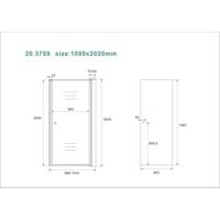 Between nisdeur 1000 x 2000 x 8 mm nano rookglas/chroom - thumbnail