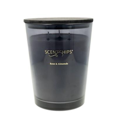 Geurkaars Rose & Almonds XL Geurkaars Donker Grijs - 1870gr - Scentchips