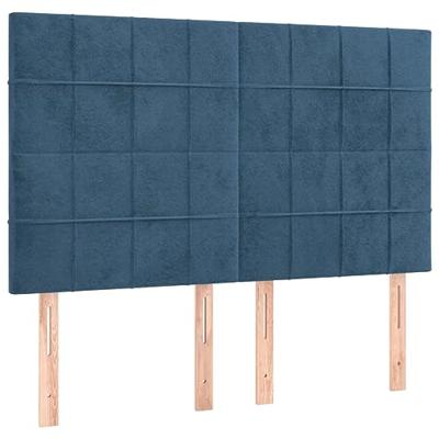Bedframe zonder matras 140x190 cm fluweel donkerblauw