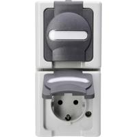 Kopp 131456008 BlueElectric Compleet Wandcontactdoos met randaarde en klapdeksel spatwaterdicht Grijs 1 stuks 1 stuk(s) - thumbnail