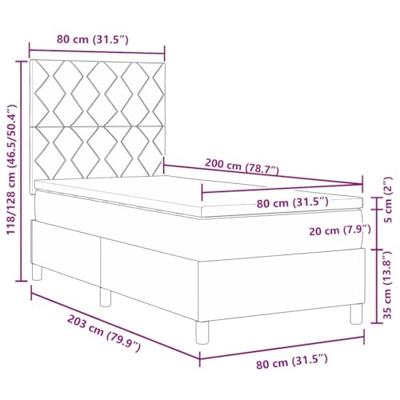 Boxspring bed met matras Zwart 80 x 200 cm Fluweel