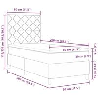 Boxspring bed met matras Zwart 80 x 200 cm Fluweel - thumbnail