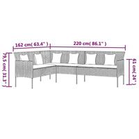 6-delige Tuinset met kussens poly rattan zwart - thumbnail