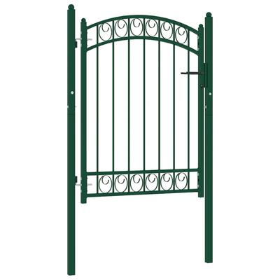 Poort met gebogen bovenkant 100x125 cm staal groen