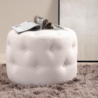 Nohr Poef 'Melony' Teddy, kleur Off White - thumbnail