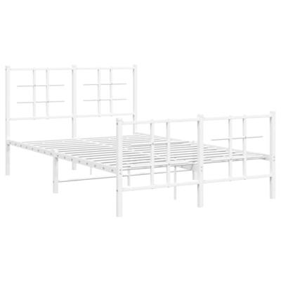 Bedframe met hoofd- en voeteneinde metaal wit 120x200 cm - thumbnail