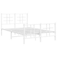 Bedframe met hoofd- en voeteneinde metaal wit 120x200 cm - thumbnail