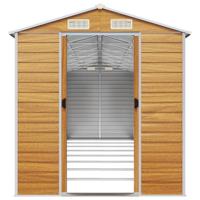 Tuinschuur 191x725x198 cm gegalvaniseerd staal lichtbruin - thumbnail