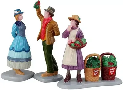 Under The Mistletoe Set Of 3 Kerst LEMAX - Lemax