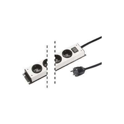 Stekkerblok 10 stopcontacten met schakelaar snoer stekker proffesioneel zilverkleurig