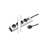 Stekkerblok 10 stopcontacten met schakelaar snoer stekker proffesioneel zilverkleurig - thumbnail