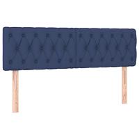 Boxspring met matras stof blauw 140x200 cm - thumbnail