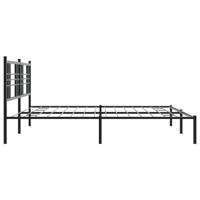 Bedframe met hoofdbord metaal zwart 193x203 cm - thumbnail