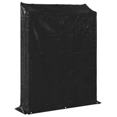 VidaXL Haardhoutrek met regenhoes 150x40x200 cm gegalvaniseerd staal