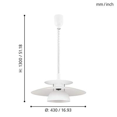 Eglo HanglampBrenda 43cm wit - 87055
