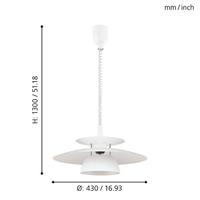 Eglo HanglampBrenda 43cm wit - 87055 - thumbnail