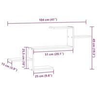 Wandschap 104x15x49 cm bewerkt hout artisanaal eikenkleurig - thumbnail