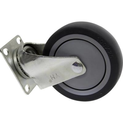 TOOLCRAFT TO-5137917 Zwenkwiel TPR 100 mm met schroefplaat Draagvermogen (max.): 65 kg