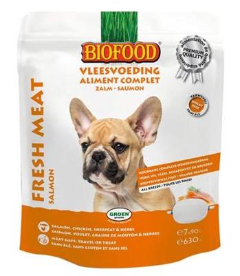 BF Petfood Vleesvoeding kip met zalm hondenvoer (portieverpakkingen) 3 x 630 g BF Petfood Vleesvoeding kip met zalm hondenvoer (portieverpakkingen) 3 x 630 g