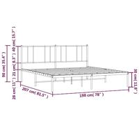 Bedframe met hoofdbord metaal zwart 193x203 cm - thumbnail