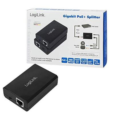 LogiLink KVM-Umschalter PoE-splitter 1 GBit/s IEEE 802.3af (12.95 W), IEEE 802.3at (25.5 W)