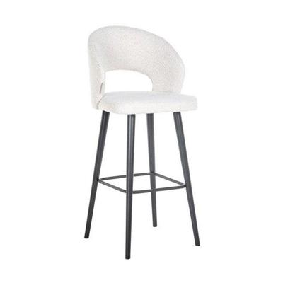 Richmond Barstoel 'Savoy' Bouclé, kleur Wit (zithoogte 82cm)