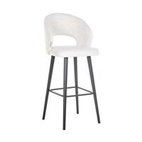 Richmond Barstoel 'Savoy' Bouclé, kleur Wit (zithoogte 82cm) - thumbnail