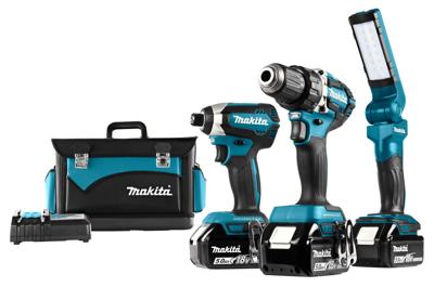 Makita DLX3090TX1 18v 5.0Ah Combiset accuboormachine DDF484 en slagschroevendraaier DTD153 + Lamp DML801 + 3e accu - DLX3090TX1