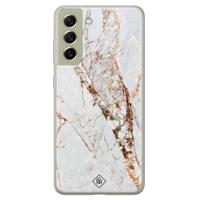 Samsung Galaxy S21 FE siliconen hoesje - Marmer goud - thumbnail