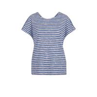 s.Oliver gestreept fijngebreid T-shirt donkerblauw/beige - thumbnail