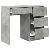 Bureau met lade Beton Grijs 90 x 37,5 x 75 cm Bewerkt hout - thumbnail