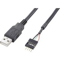 Akasa USB 2.0 Aansluitkabel [1x USB-A 2.0 stekker - 1x USB 2.0 stekker intern 4-polig] 40.00 cm Zwart Vergulde steekcon - thumbnail