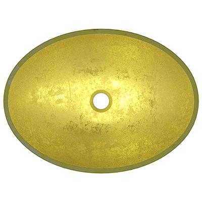 VidaXL Wasbak 50x37x14 cm glas goudkleurig VidaXL Wasbak 50x37x14 cm glas goudkleurig