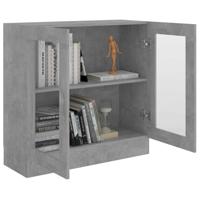 Vitrinekast 82,5x30,5x80 cm bewerkt hout betongrijs - thumbnail