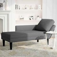 Chaise longue met kussen corduroy stof donkergrijs - thumbnail