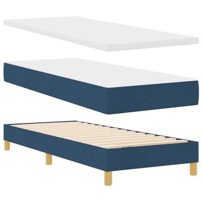 Boxspringbed met matras creme 90x200 cm stof Blauw 80 x 200 cm