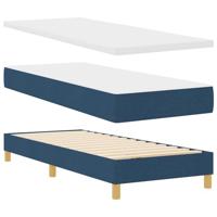 Boxspringbed met matras creme 90x200 cm stof Blauw 80 x 200 cm - thumbnail