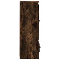 Hoge kast 36x35,5x103,5 cm bewerkt hout gerookt eikenkleurig - thumbnail