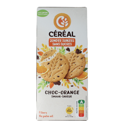 Zandkoekjes choc-orange zonder suikers 132 Gram