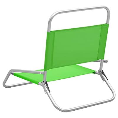 Strandstoelen 2 st inklapbaar stof groen