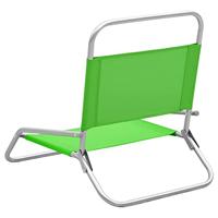Strandstoelen 2 st inklapbaar stof groen - thumbnail