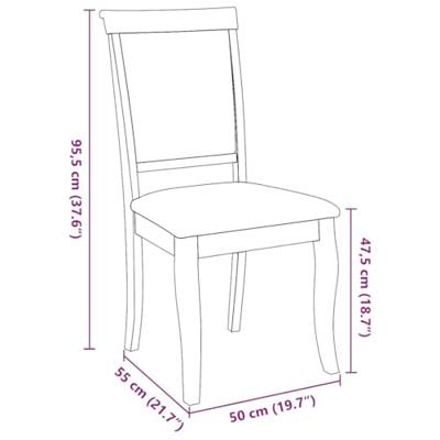 Eetkamerstoelen met kussens 2 st massief hout rubber bruin